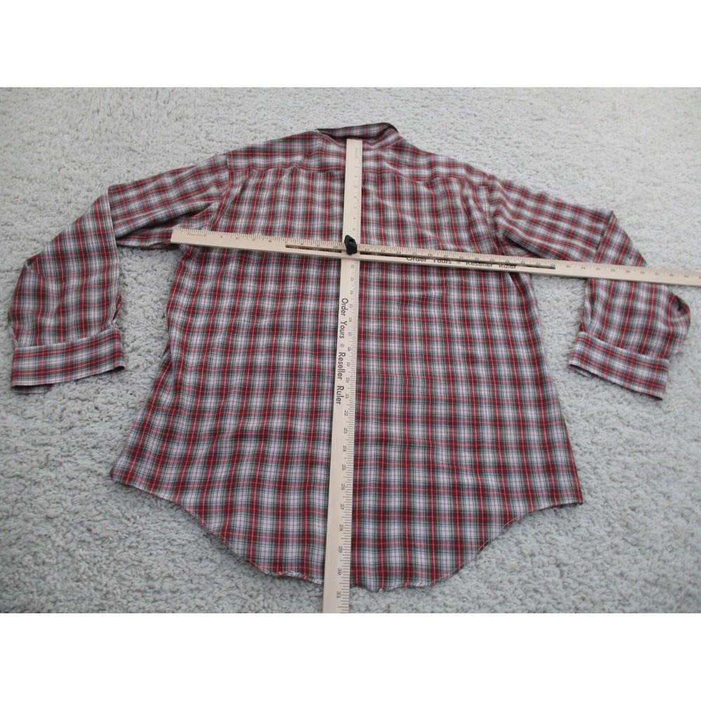 Mcgregor Shirt Mens Large Red Bagpiper Button Plaid Casual Vintage Western 80s - Picture 7 of 10